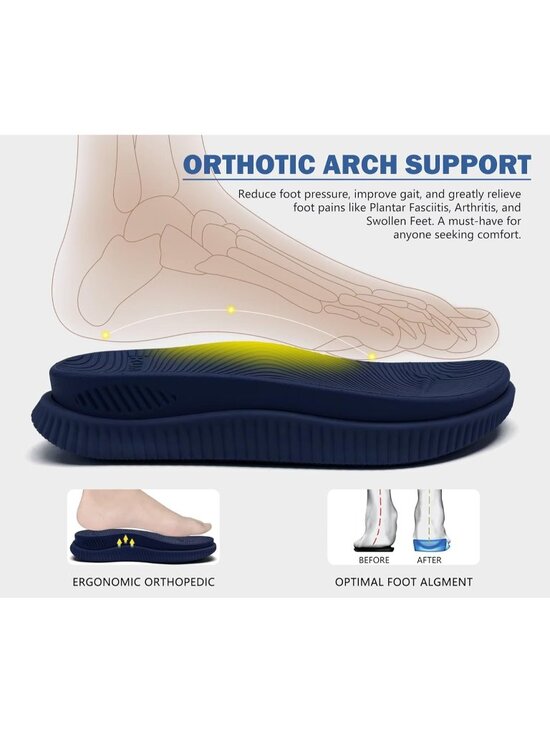 Men\'s Blue Orthotic Cushion Flip Flops Athletic Recovery Foam Walking Sandals main image 2